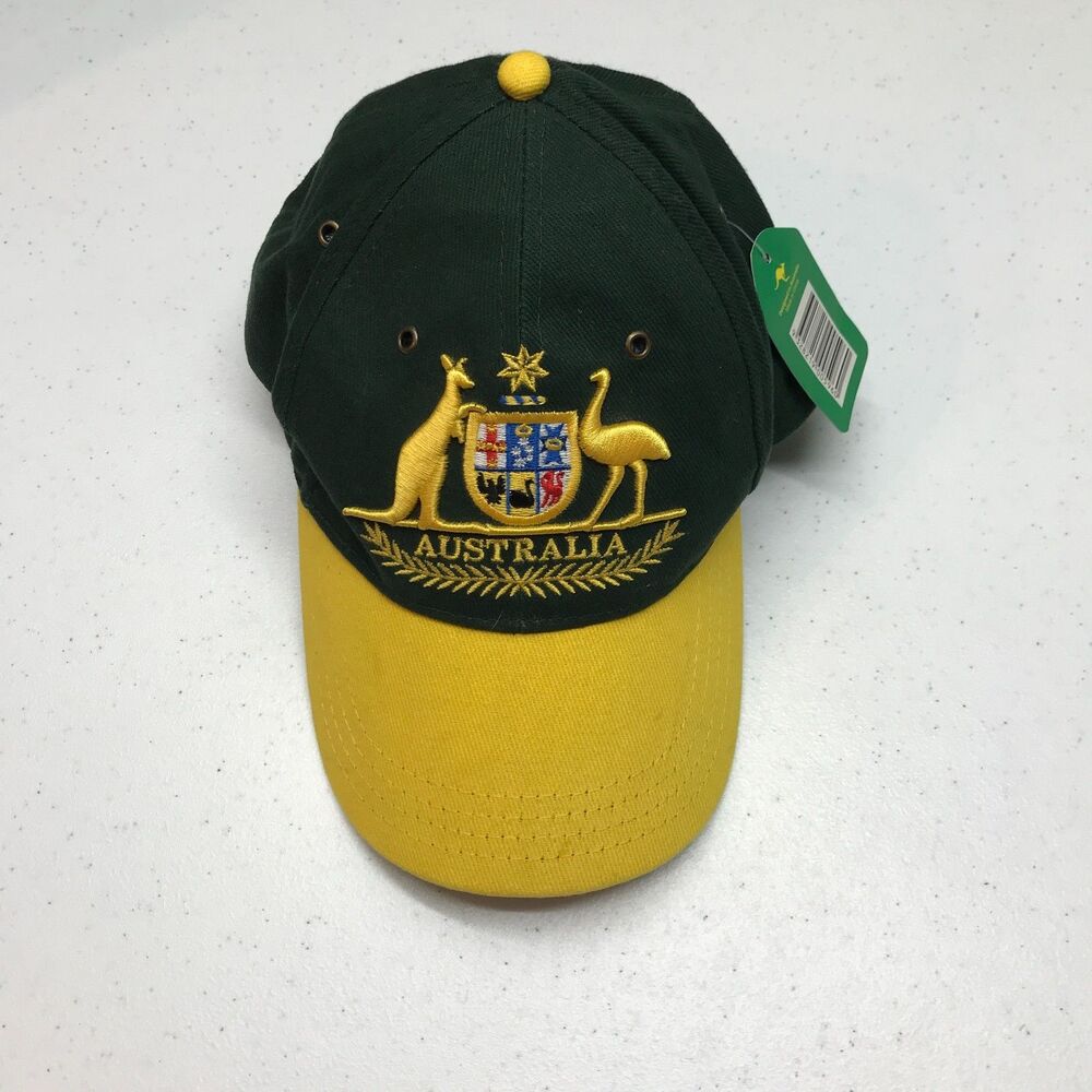 Australia Hat Cap Strapback Yellow Green Tourist Embroidered Patch -NEW
